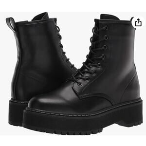 Steve Madden Women's Bettyy1 Combat Side-Zip and Lace-up Boot size 8